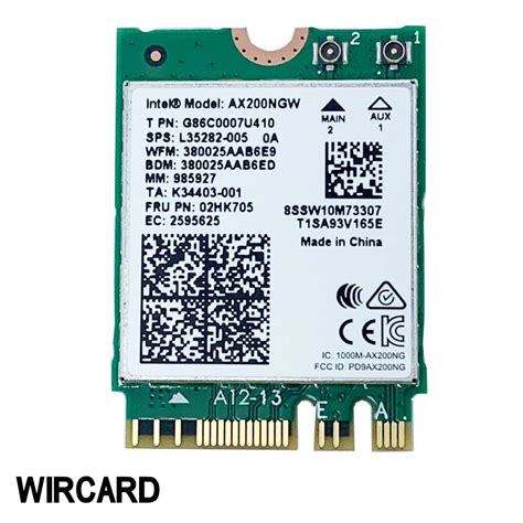 Wircard For Dual Band Ax200 2400mbps Wireless Ax200ngw Ngff M 2 Bt 5 0 Wifi Network Card 2 4g 5g