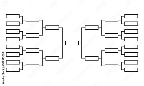 Templates Of Vector Tournament Brackets For 32 Teams Blank Bracket