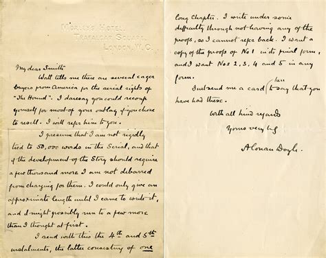 Fileletter From Arthur Conan Doyle To Herbert Greenhough Smith