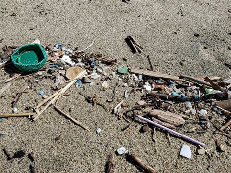 Green Plastic Bottle On Ocean Sea Water Foamecosystem Pollution Free