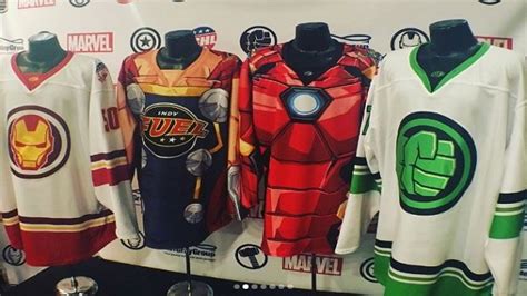 Echl Teams To Wear Marvel Super Hero Uniforms In 2017 18 Sportslogos