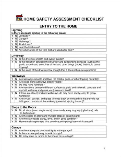 Printable 4 Home Safety Assessment Templates Pdf Doc Free Home Care