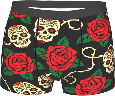 Men S Underwear Sugar Skulls Boxer Briefs Breathable Comfort Underpants
