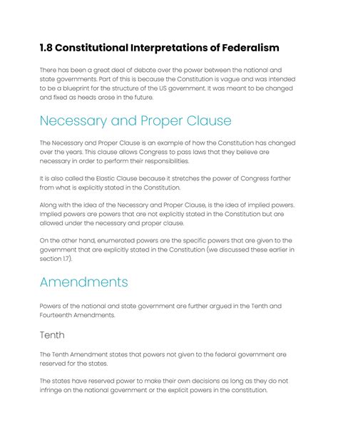 Untitled Document 18 Constitutional Interpretations Of Federalism