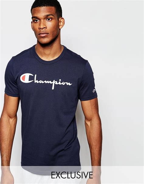 Lyst Champion Script T Shirt Exclusive To Asos In Blue