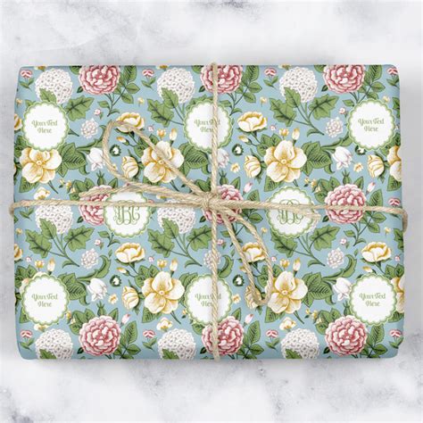 Custom Vintage Floral Wrapping Paper Personalized Youcustomizeit