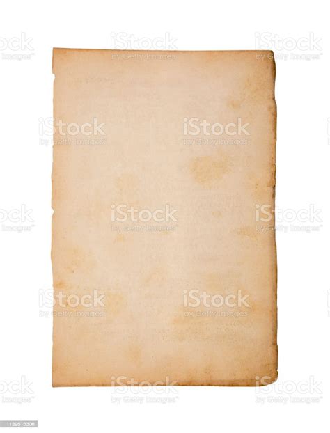 Old And Dirty Sheet Of Paper Isolated On White Background With Clipping