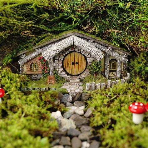 Miniature Dollhouse Fairy Garden Hobbit House By Myfaerygardens Fairy