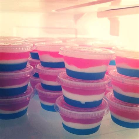 Red And Blue Jello Mixed With Vodka Whipped Cream In The Middle 6th