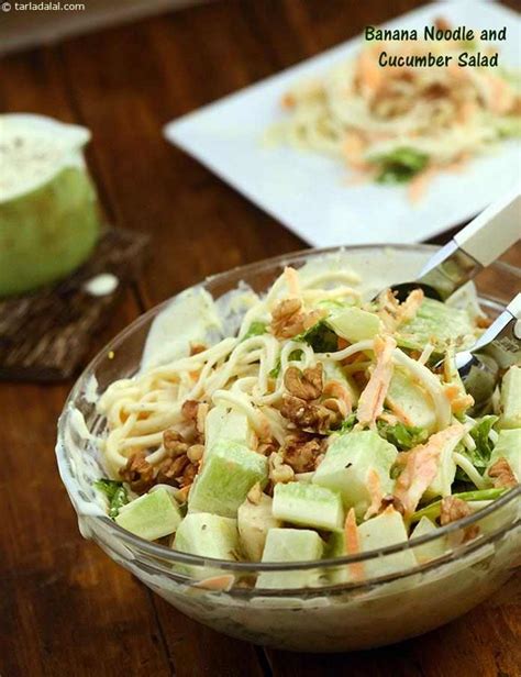 Banana Noodle And Cucumber Salad Recipe Indian Vegetarian Recipes
