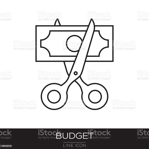 Budget Cut Line Icon Stock Illustration Download Image Now Cutting