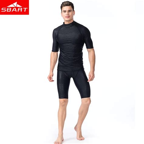 Sbart Men Short Sleeved Rashguard Shirt Surf Pants Rash Guards Uv