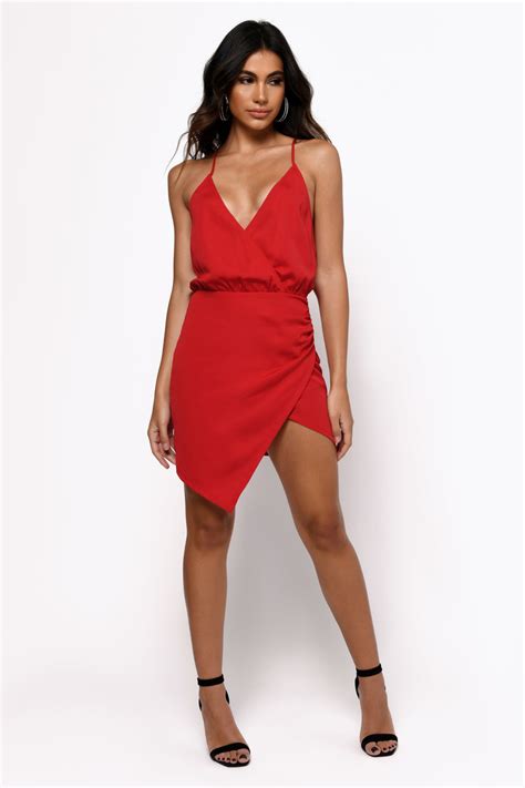 Sexy Red Wrap Dress Short Dress Cami Wrap Dress Stunning Red