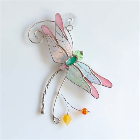 Stained Glass Blue Dragonfly Suncatcher