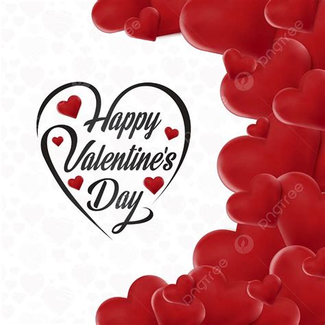 Tarjeta De Feliz Día De San Valentín Con Corazones Rojos Png Dibujos