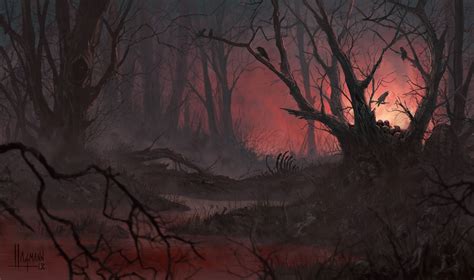 Blood Marsh Mystical Forest Fantasy Forest Forest Art Dark Forest