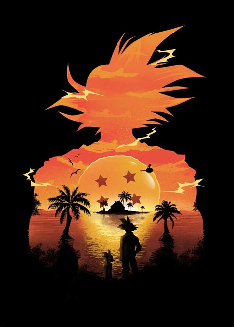 Beautiful Sunset Poster By Dan Fajardo Displate Dragon Ball