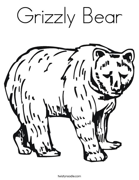grizzly bear coloring page twisty noodle