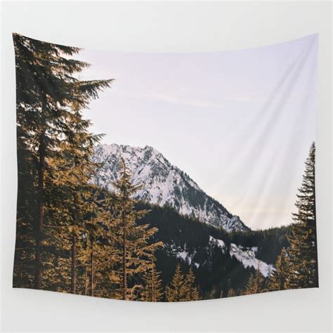 Snow Mountain In The Trees Wall Tapestry By Kurtrahn Society6