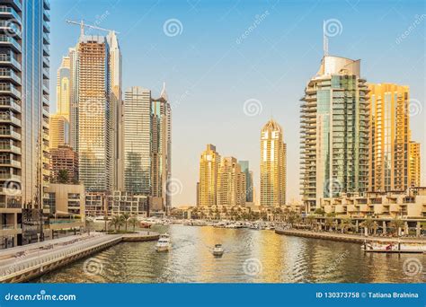 Dubai Marina At Sunset Stock Photo Image Of Dubai 130373758