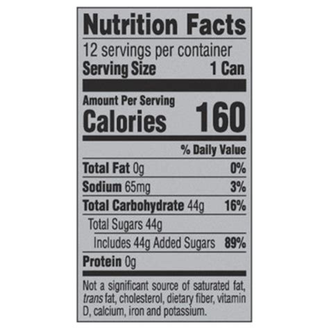 Barqs Root Beer Fridge Pack Nutrition Facts