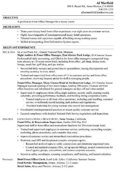 Develops and executes monthly and annual marketing budgets. Sample Office Manager Resume More Resume Sample Front Fice ...