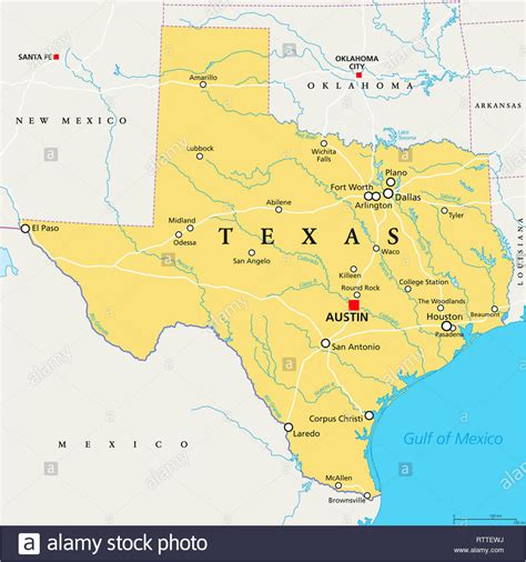 Texas Map With Cities And Rivers Hiking In Map