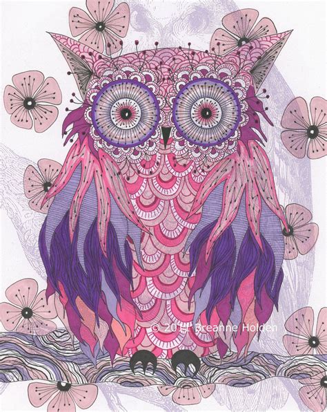 Whimsical Owl Painting Illustration Archival Print 8 X 10 Etsy