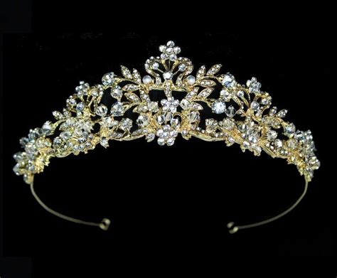 Gold Headpiece Wedding Bridal Crown Tiara Crystal Wedding Tiaras