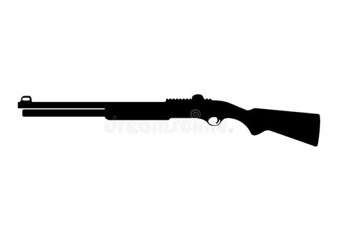 Shotgun Icon Personal Self Defense Weapon Concept Simple Black Vector