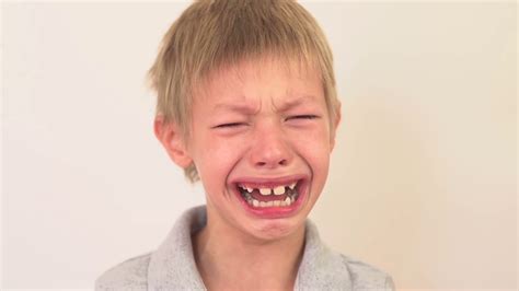 Child Boy Cry Portrait Slow Motion Stock Video Footage 0013 Sbv