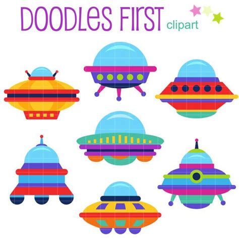 Are you searching for clip art png images or vector? Colorful UFO Digital Clip Art for Scrapbooking Card Making ...