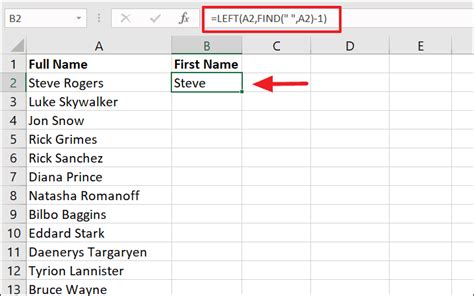 How To Separate Names In Excel