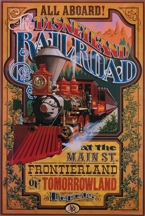 Disneyland Railroad Attraction Disneyland Vintage Poster Vintage