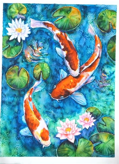 Koi Fish Pond в 2022 г Рыбные иллюстрации Рисунки Картины