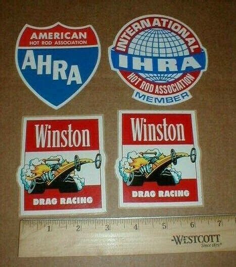 4 Winston Ahra Internationional Ihra Drag Racing Decal Hot Rod Sticker