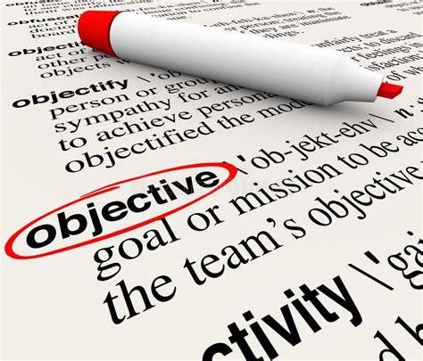 Objective Mission Goal Dictionary Word Definition Circled Stock