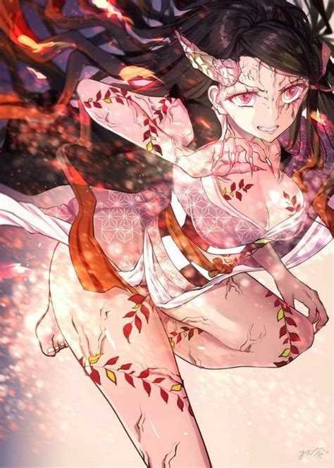 Demon Art Style Exploding Blood DemonSlayerAnime Anime Art Girl Anime Guys Animes Yandere