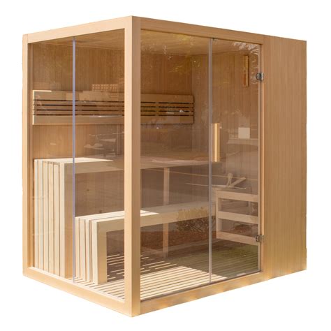 Aleko Sthe4inny Canadian Hemlock 4 6 Person Indoor Wet Dry Sauna With 4