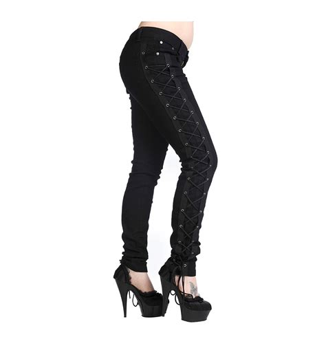 corset style black skinny jeans gothic zone