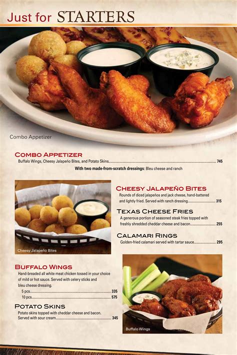 Texas Roadhouse Menu | ClickTheCity Food & Drink