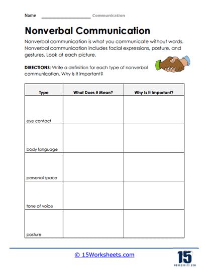 Communication Worksheets 15