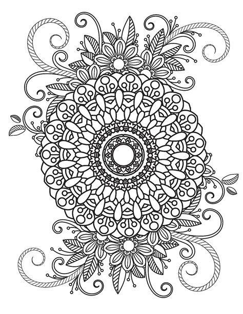 Flower Mandala Coloring Pages For Adults Free Printable