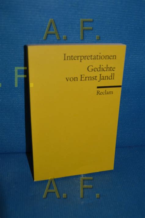 9783150175194 Interpretationen Gedichte Von Ernst Jandl Kristina Pfoser Volker Kaukoreit