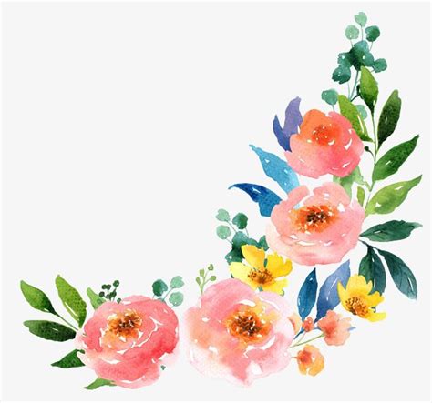 Flores De Acuarela Png Clipart Acuarela Dibujos Animados Rosado Png