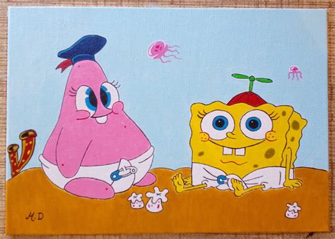 Spongebob Squarepants Baby Patrick Star Baby Canvas Acrylic Etsy