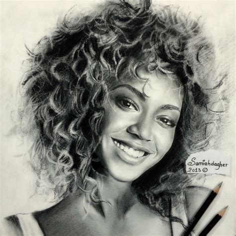 My Charcoal Drawing Of Beyoncé Realistic Pencil Drawings Portrait