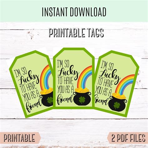 Lucky To Have You Tags St Patricks Day Printable Tags Etsy