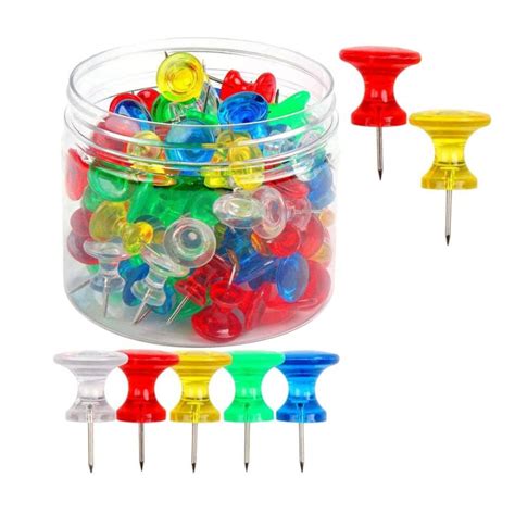 Giant Push Pins 100 Pack Large Thumbtacks Used For Cork Board Bulletin Board With Plastic Case
