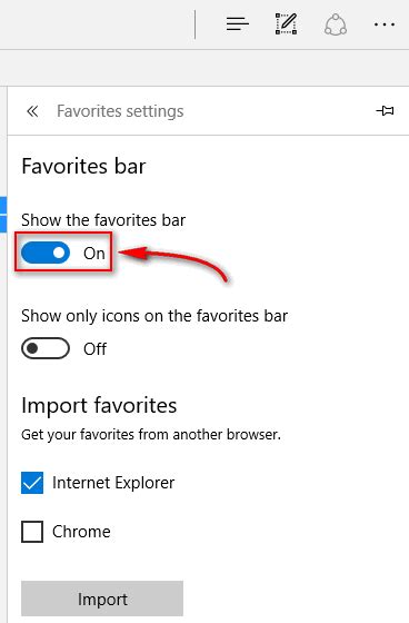 How To Show The Favorites Bar In Microsoft Edge